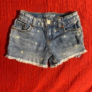 Cat & Jack Blue Denim Shorts with Floral Details